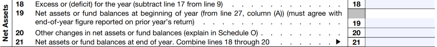 Net Assets (Lines 18 - 21)