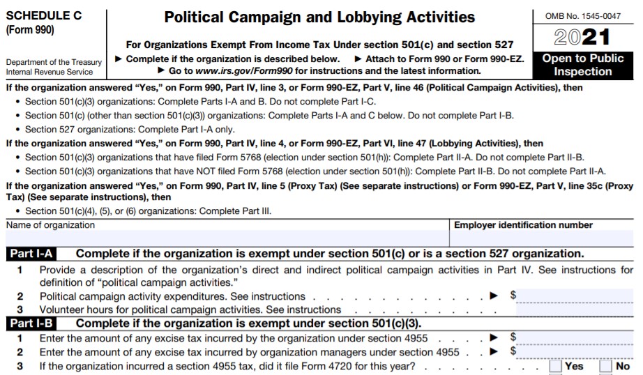 Form 990 Schedule C
