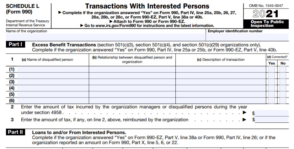 Form 990 Schedule l